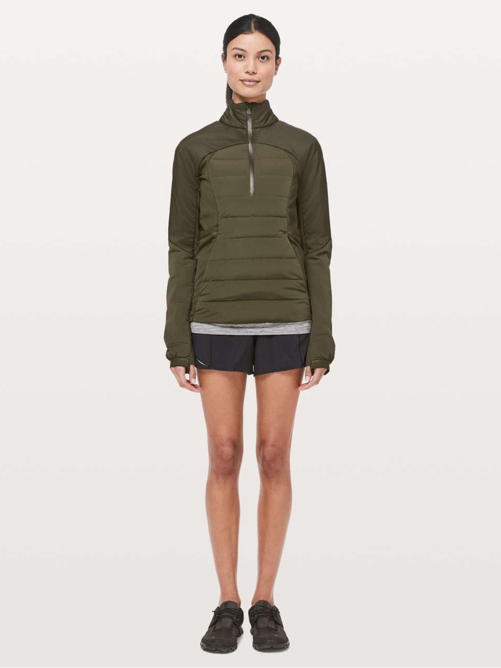 Lululemon Down For It All Quilted Puffer Pullover Jacket Green 10
